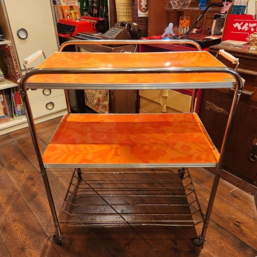 昭和レトロポップ 花柄キッチンワゴン - [Sold Out]過去の販売商品