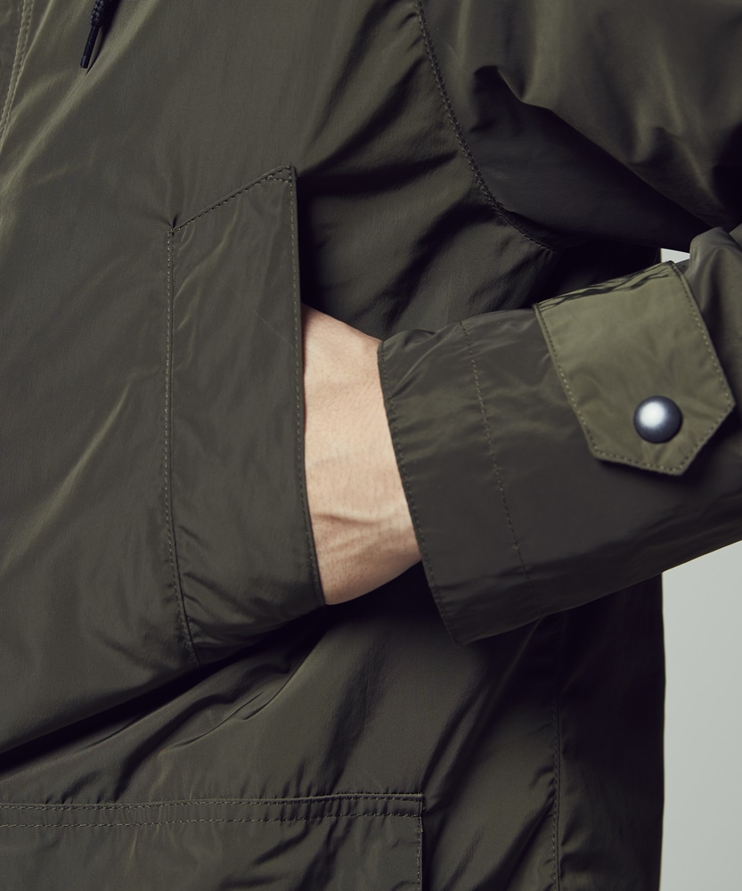 ナイロンフード付きジャケット メンズ(M オリーブ): ジャケット
